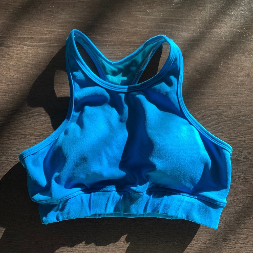 Vull Sport Bright Blue High Neck Sports Bra